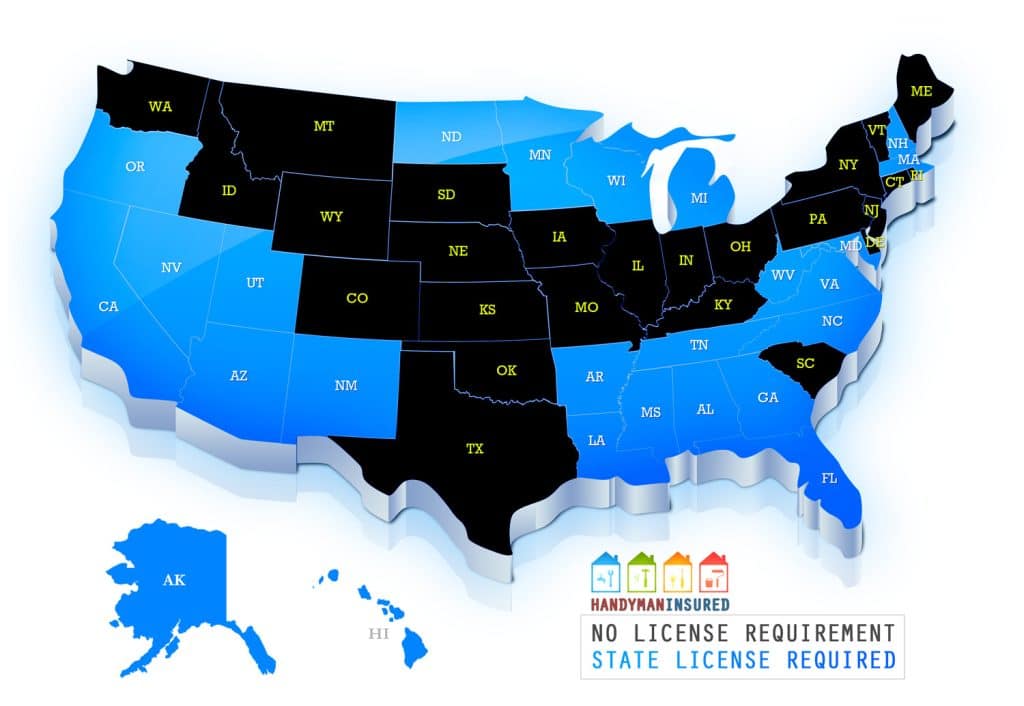 handyman license requirements by state